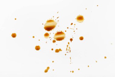 Beyaz arka plan üzerinde Brown kahve lekeleri