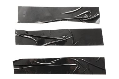 Beyaz arkaplanda siyah yapıştırıcı şeritler