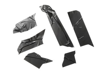 Beyaz arkaplanda siyah yapıştırıcı şeritler