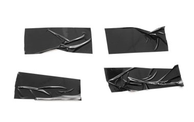 Beyaz arkaplanda yapıştırıcı bant parçaları