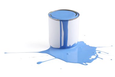 Beyaz arkaplanda izole edilmiş boya kutusu