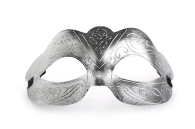 Beyaz arka planda güzel bir karnaval maskesi