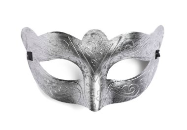 Beyaz arka planda güzel bir karnaval maskesi