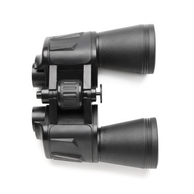 Beyaz arkaplanda siyah dürbünler