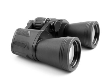 beyaz arkaplanda modern siyah dürbünler