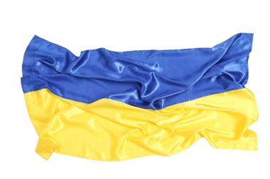 Beyaz arkaplanda Ukrayna 'nın ulusal bayrağı