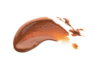 Beyaz arka planda erimiş çikolata kokusu