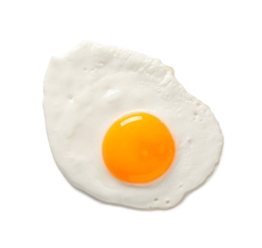 Lezzetli kızarmış yumurta beyaz arka plan üzerinde