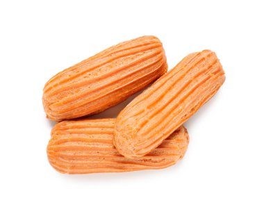 Beyaz zemin üzerine lezzetli eklerleri