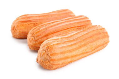 Beyaz zemin üzerine lezzetli eklerleri