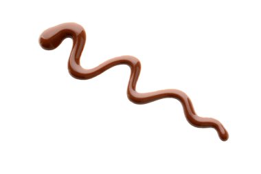 Beyaz arka planda erimiş çikolata kıvrımı