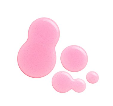 Beyaz arka planda pembe kozmetik yağ damlaları