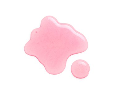 Beyaz arka planda pembe kozmetik yağ damlaları