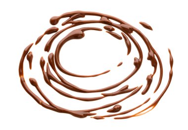 Beyaz arka planda tatlı çikolata kıvrımı