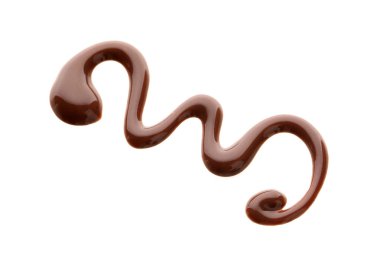 Beyaz arka planda erimiş çikolata kıvrımı