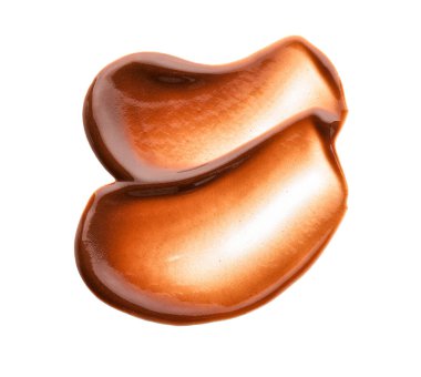 Beyaz arka planda erimiş çikolata kokusu