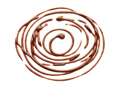 Beyaz arka planda erimiş çikolata kıvrımı