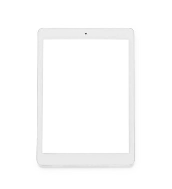 Beyaz arkaplanda tablet bilgisayarı, kapat