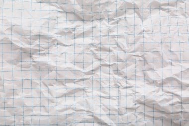 Buruşmuş dizüstü bilgisayar sayfası arkaplan olarak, üst görünüm