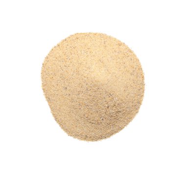 Beyaz arka planda hafif kumsal yığını