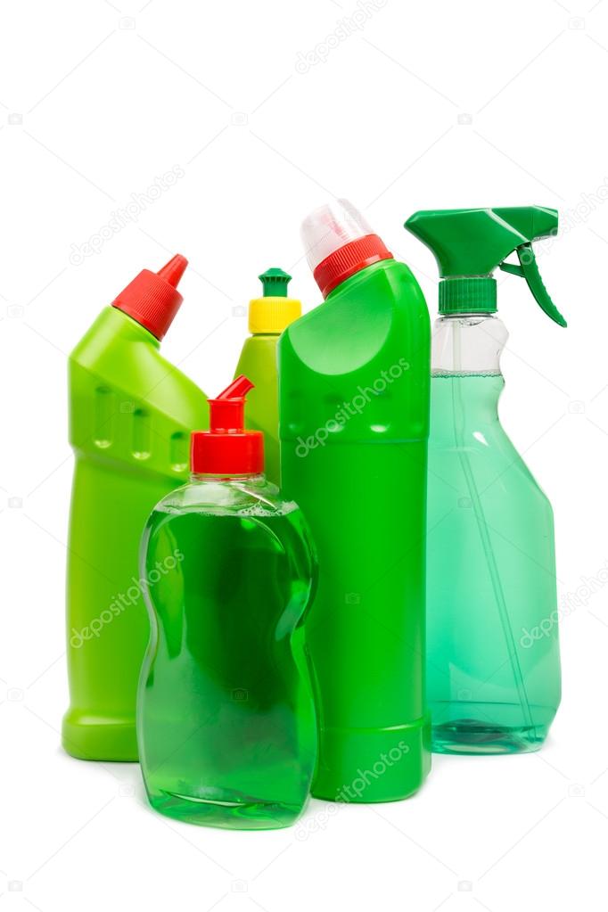 Cleaning equipment isolated on white background