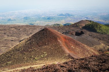 Etna yanardağı kraterler Sicilya, İtalya