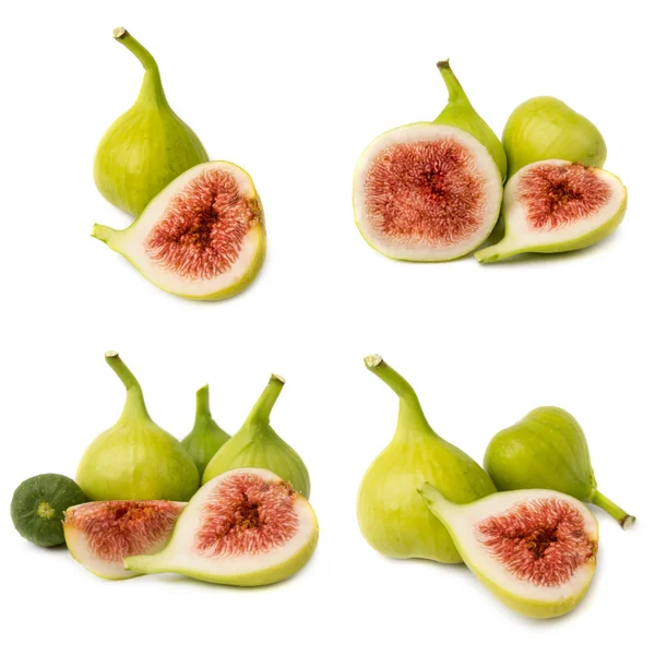 Collection of fresh fig fruits isolated on white background — Stock Photo, Image