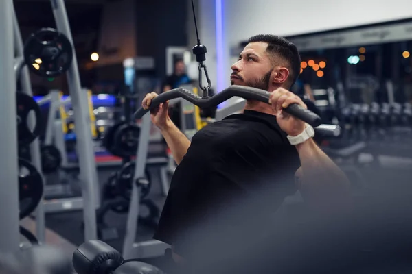 Bodybuilder Working Out Gym Determination — Stock Photo, Image