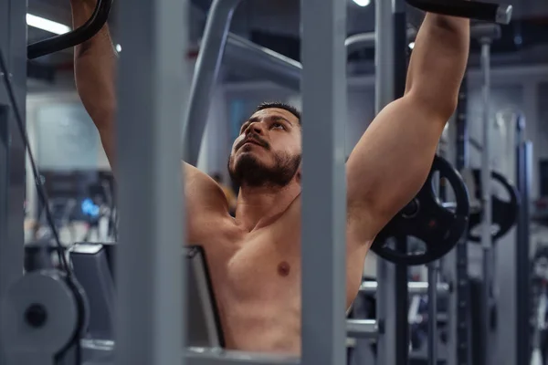 Bodybuilder Working Out Gym Determination — Stock Photo, Image