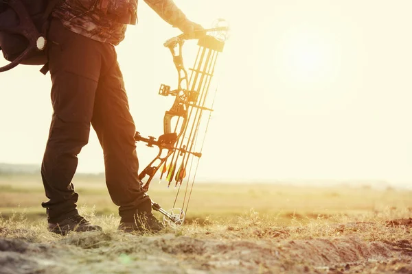 Silhouette Bow Hunter — Stock Photo, Image