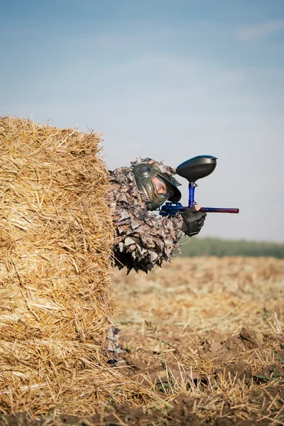 Jogador de esporte Paintball — Fotografia de Stock