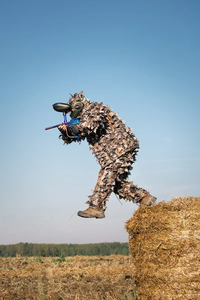 Jogador de esporte Paintball — Fotografia de Stock