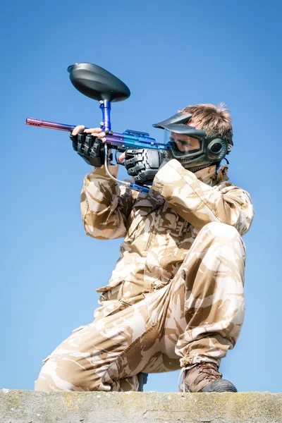 Jogador de esporte Paintball — Fotografia de Stock