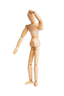 ahşap manken üzerinde beyaz izole