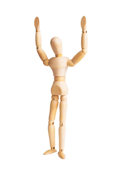 Wooden mannequin isolated on white — Stock Photo, Image