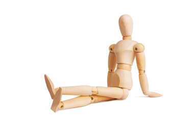 ahşap manken üzerinde beyaz izole