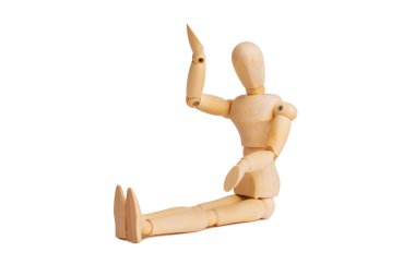 ahşap manken üzerinde beyaz izole