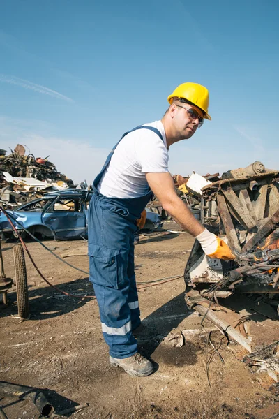 Çöplük işçi — Stok fotoğraf