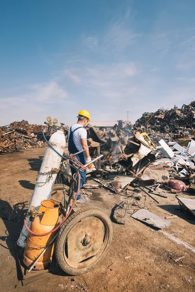 Çöplük işçi — Stok fotoğraf