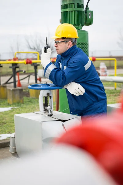 Operátor výroby plynu — Stock fotografie