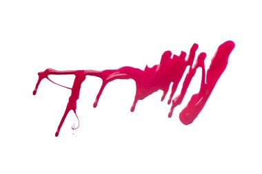 Kırmızı boya beyaz arka plan üzerinde sızıntı