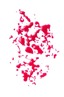 Kırmızı boya beyaz arka plan üzerinde sızıntı