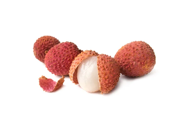 Lychees isolado em branco — Fotografia de Stock