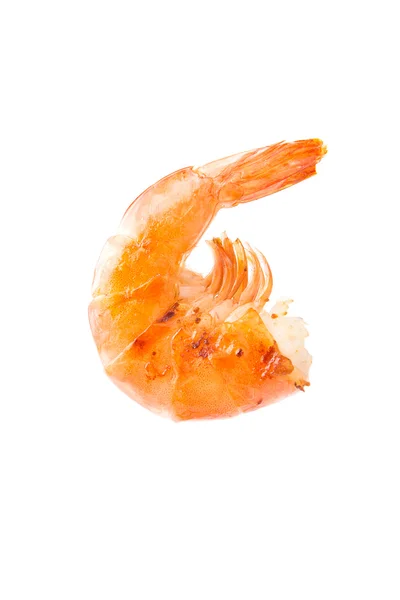 Grilled shrimp isolated on white — Stock Photo, Image