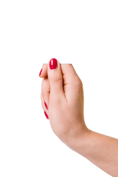 Mani femminili su sfondo bianco — Foto Stock