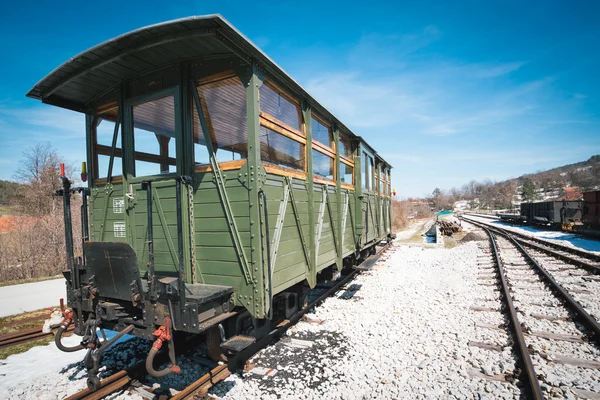 Tren Vintage con coches de madera — Foto de Stock