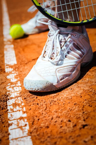 Tenisz játékos láb — Stock Fotó