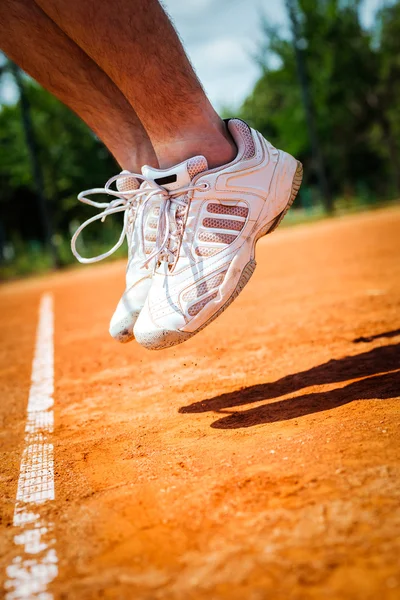 Perna de jogador de tênis — Fotografia de Stock