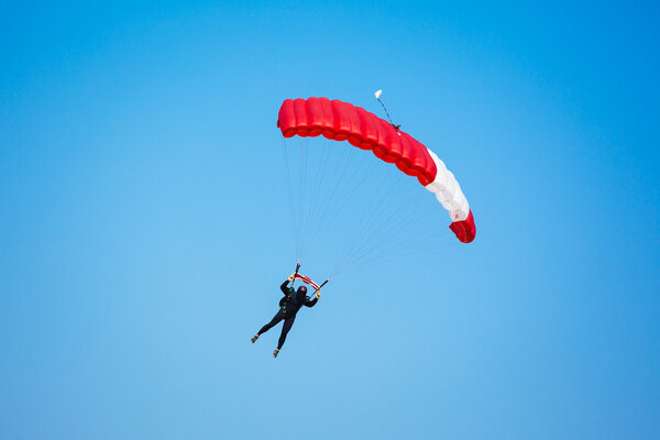 Skydiver in the sky