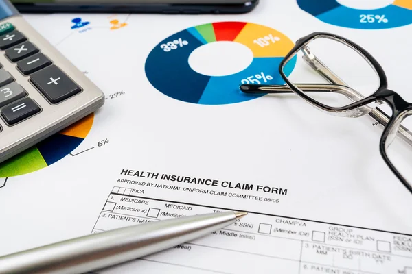 Formulario de reclamación de seguro médico — Foto de Stock